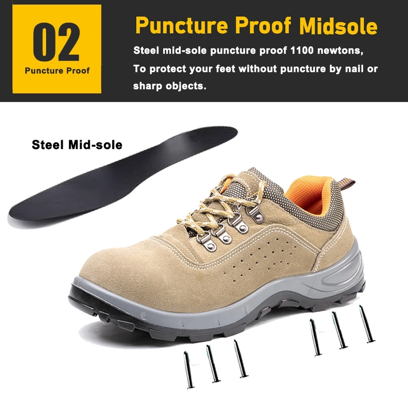 China TM3418 Oil Slip Resistant Steel Toe Puncture-proof Suede Work Shoes Low Cut manufacturer