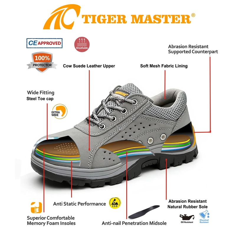China TM3420 Oil Slip Resistant Rubber Sole Steel Toe Anti-puncture Suede Work Safety Shoes manufacturer