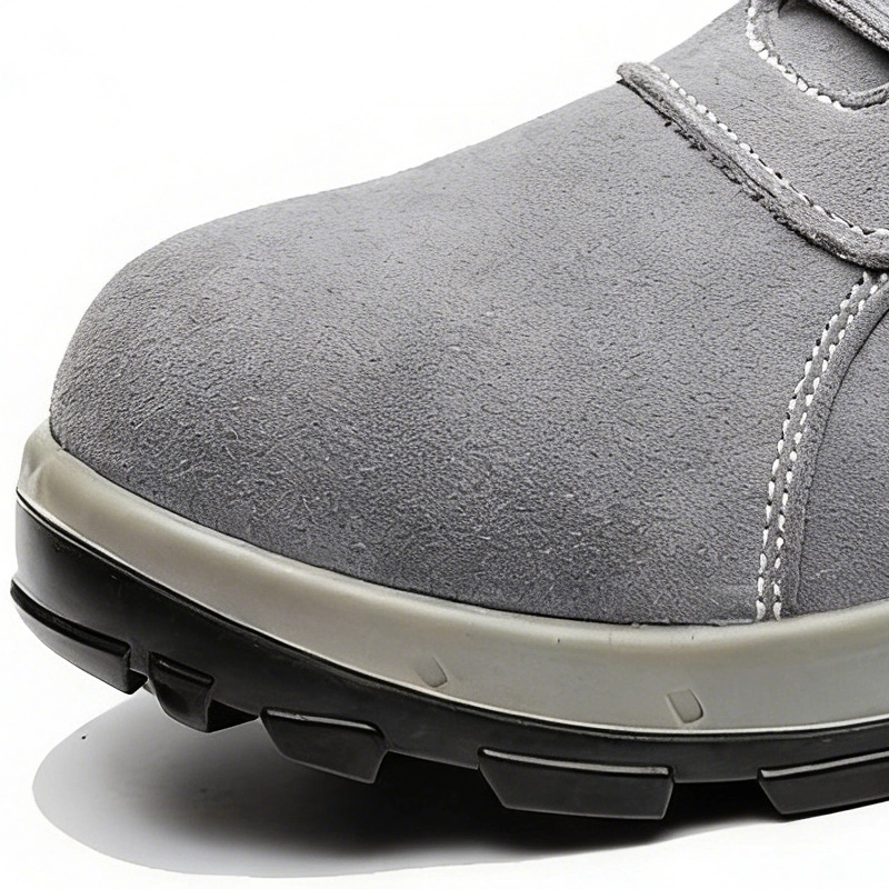 China TM3423 Slip Resistant Wide Steel Toe Anti-puncture Breathable Grey Suede Safety Shoes manufacturer