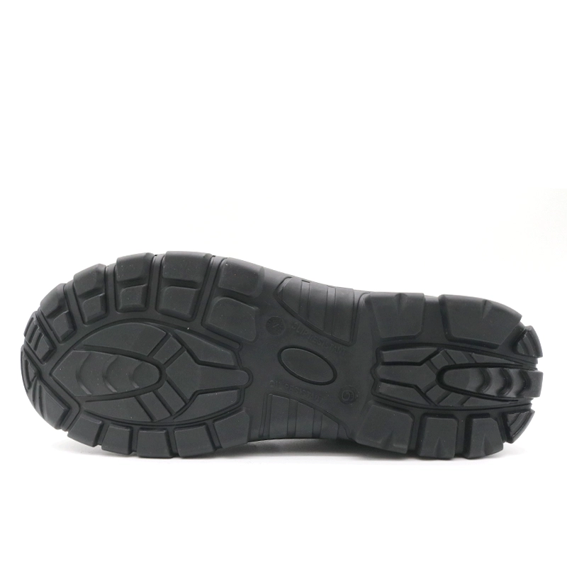 China TM3428 Black Leather Steel Toe Anti-puncture Construction Work Shoes for Men manufacturer