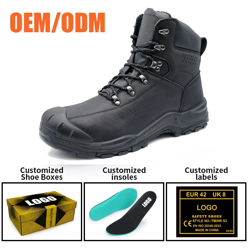 China TM3430 Full Grain Leather Steel Toe Anti-puncture Construction Safety Boots High Quality manufacturer
