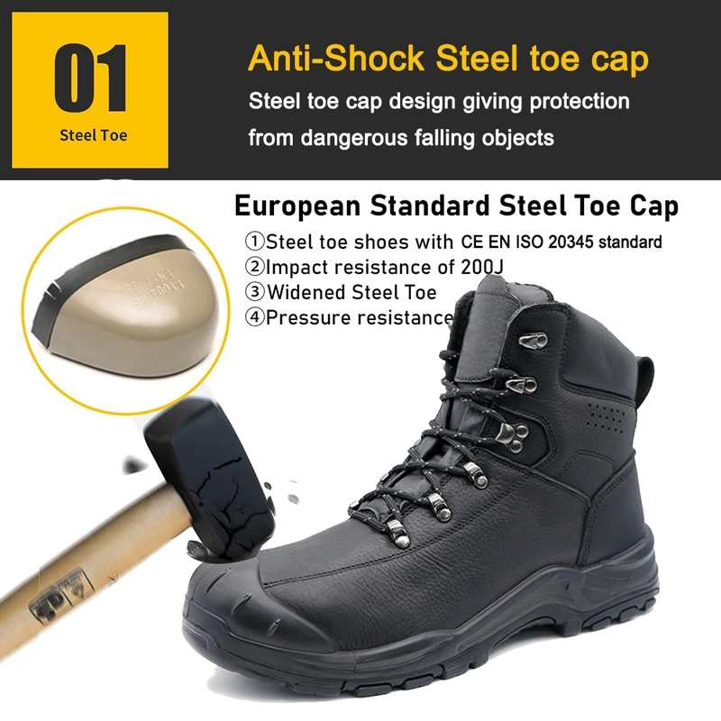 China TM3430 Full Grain Leather Steel Toe Anti-puncture Construction Safety Boots High Quality manufacturer