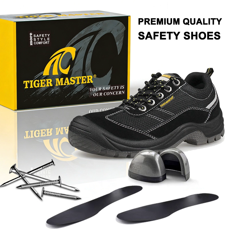 China TM3433 Slip Resistant Steel Toe Anti-puncture Black Suede Safety Shoes Men manufacturer