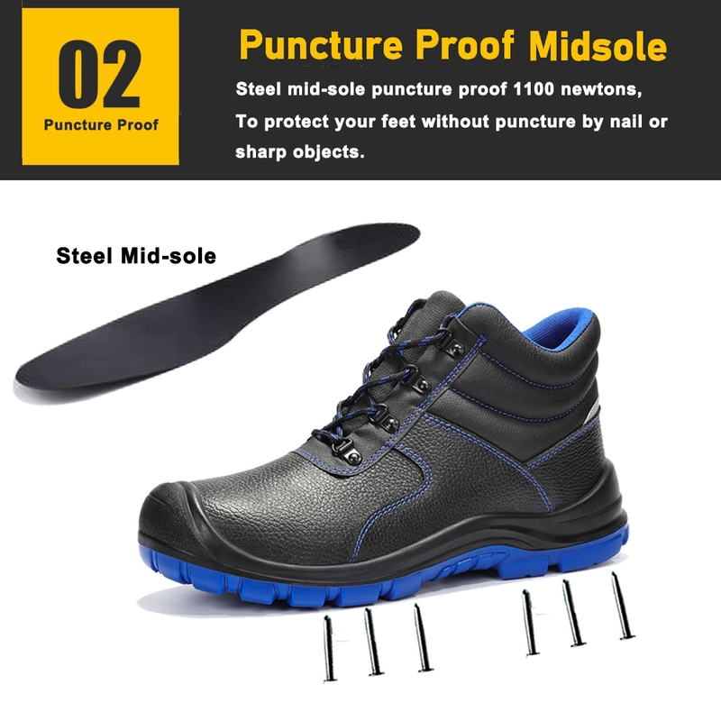 China TM3437 Olieslipbestendige brede stalen neus Anti-lek industriële veiligheidsschoenen fabrikant