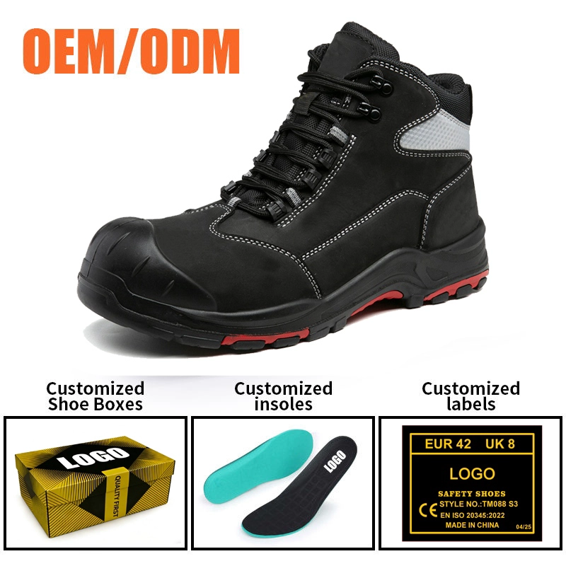 China TM3438 Fiberglass Toe Anti-puncture High Quality Work Boots PU Rubber Sole manufacturer