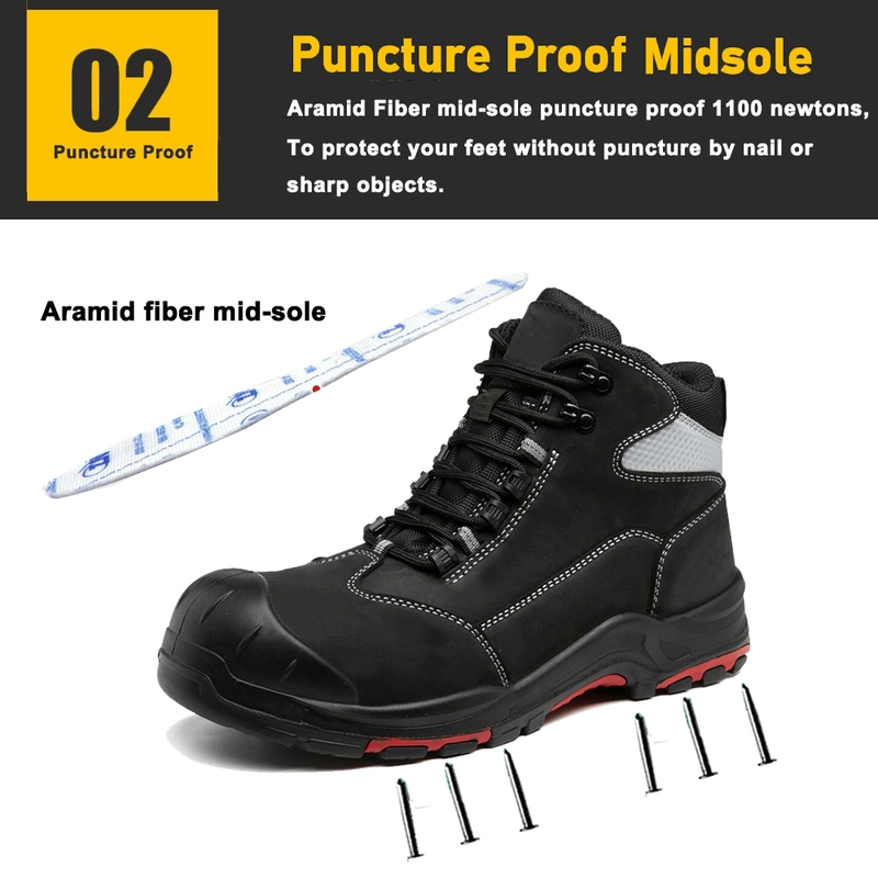 China TM3438 Fiberglass Toe Anti-puncture High Quality Work Boots PU Rubber Sole manufacturer
