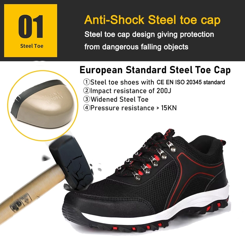 China TM3448 Non-slip Rubber Sole Steel Toe Puncture-proof Men's Safety Shoes Breathable manufacturer