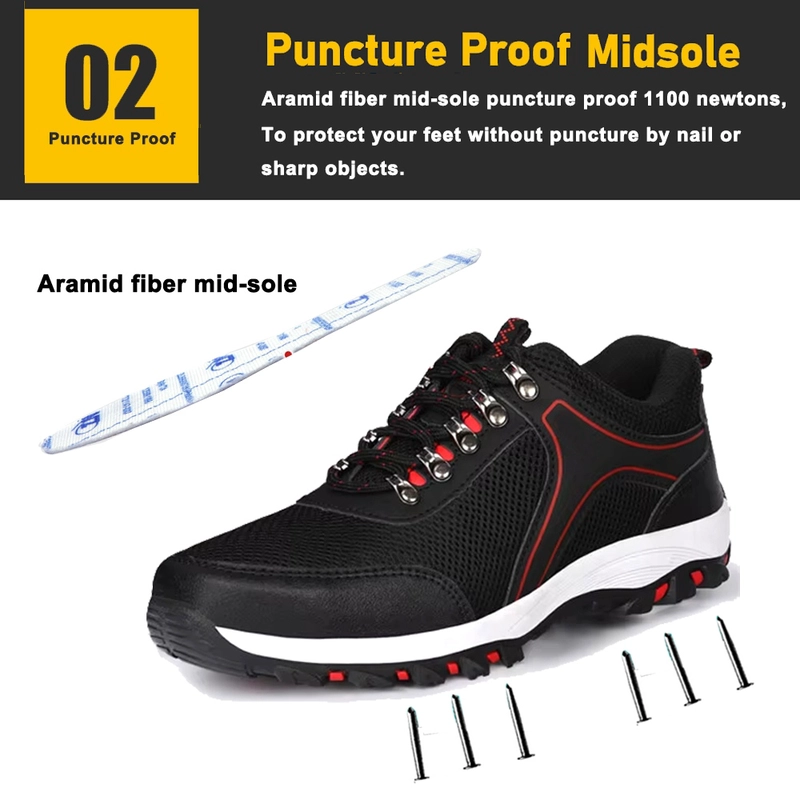 China TM3448 Non-slip Rubber Sole Steel Toe Puncture-proof Men's Safety Shoes Breathable manufacturer
