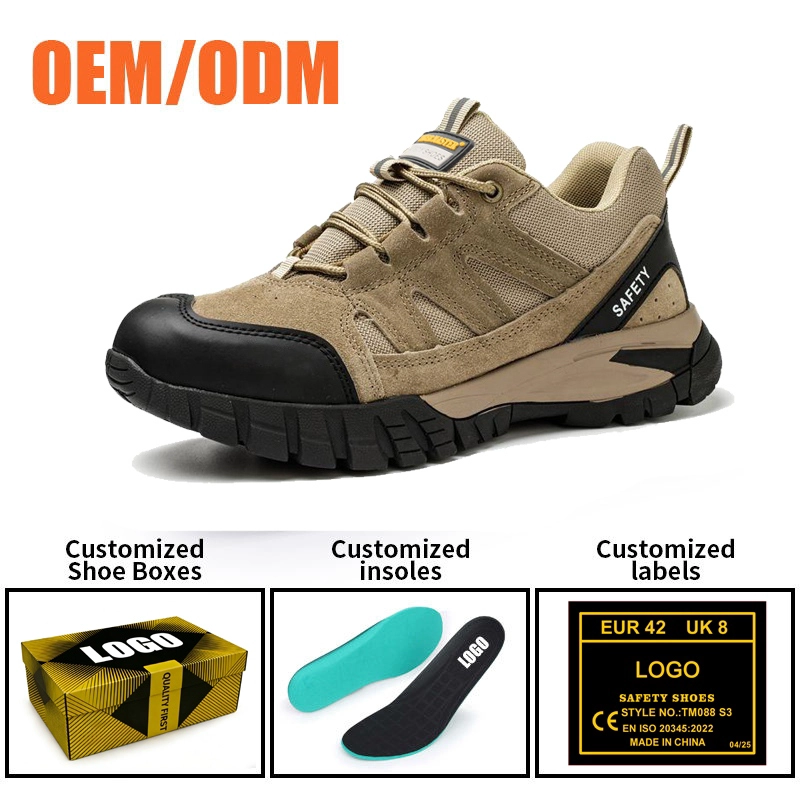 China TM3450 Non-slip Durable Rubber Sole EU Steel Toe Anti-puncture Suede Safety Shoes manufacturer