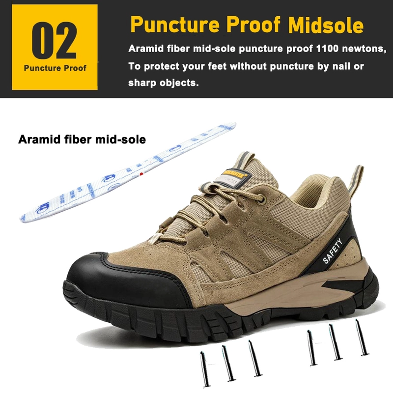 China TM3450 Non-slip Durable Rubber Sole EU Steel Toe Anti-puncture Suede Safety Shoes manufacturer