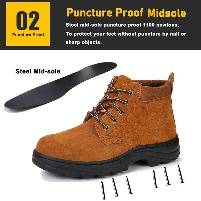 China TM3432 Non-slip Suede Leather Steel Toe Anti-puncture Jogger Safety Shoes - COPY - b8k692 fabrikant