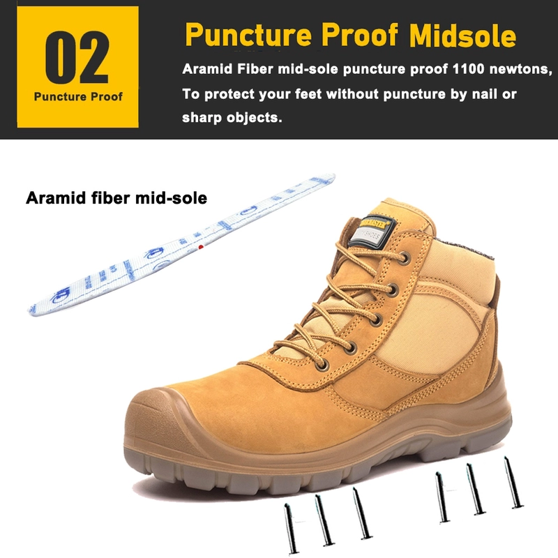 China TM3467 Nubuck Leather Fiberglass Toe Anti-puncture High Quality Safety Boots manufacturer