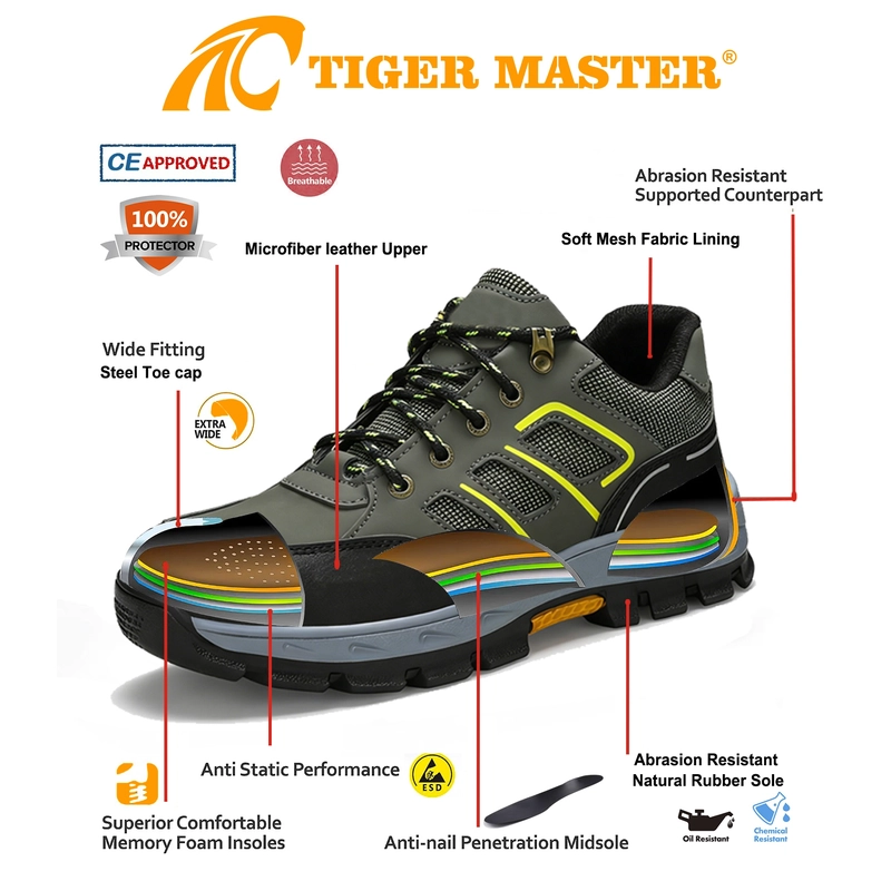 China TM3468 Oil Slip Resistant Rubber Sole Steel Toe Anti-puncture Labor Work Safety Shoes manufacturer