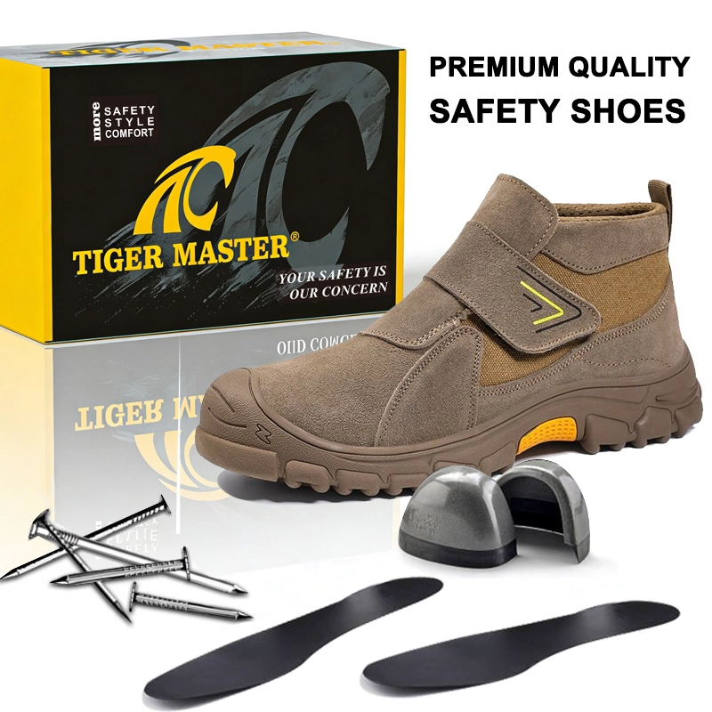 China TM3469 Steel Toe Anti-puncture Welding Safety Shoes Suede Leather Non-slip Rubber Sole manufacturer