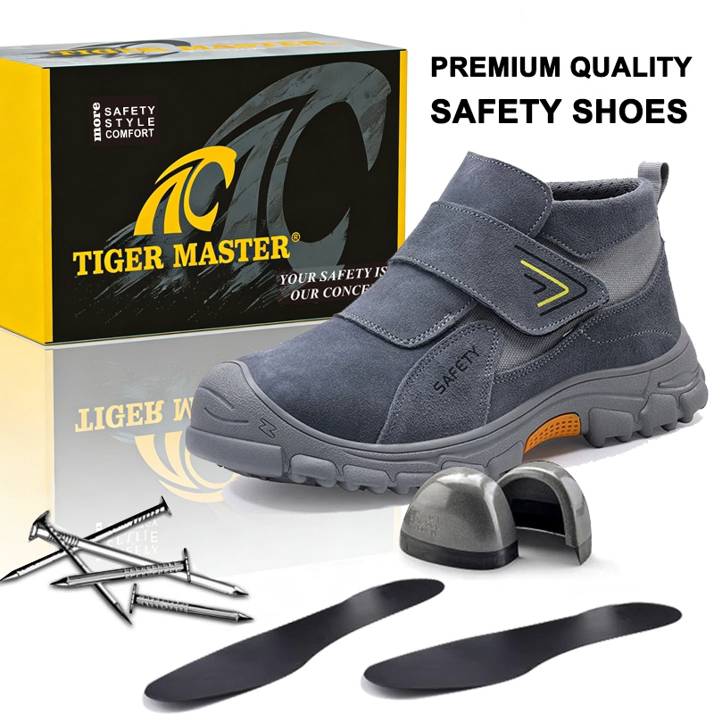 Chine Chaussures de sécurité pour soudage en daim gris TM3469, bout en acier, semelle en caoutchouc anti-perforation fabricant