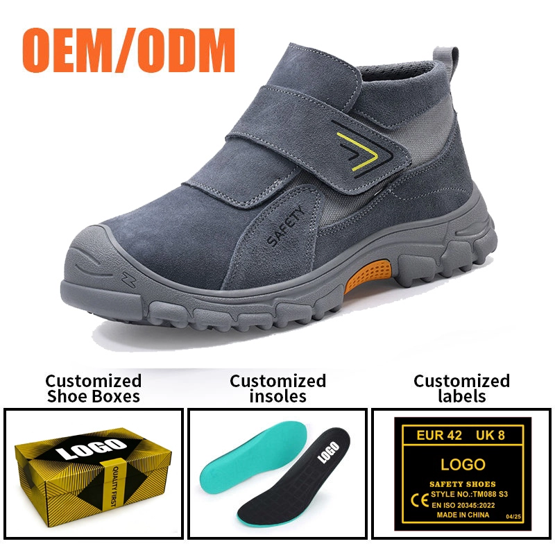 Chine Chaussures de sécurité pour soudage en daim gris TM3469, bout en acier, semelle en caoutchouc anti-perforation fabricant