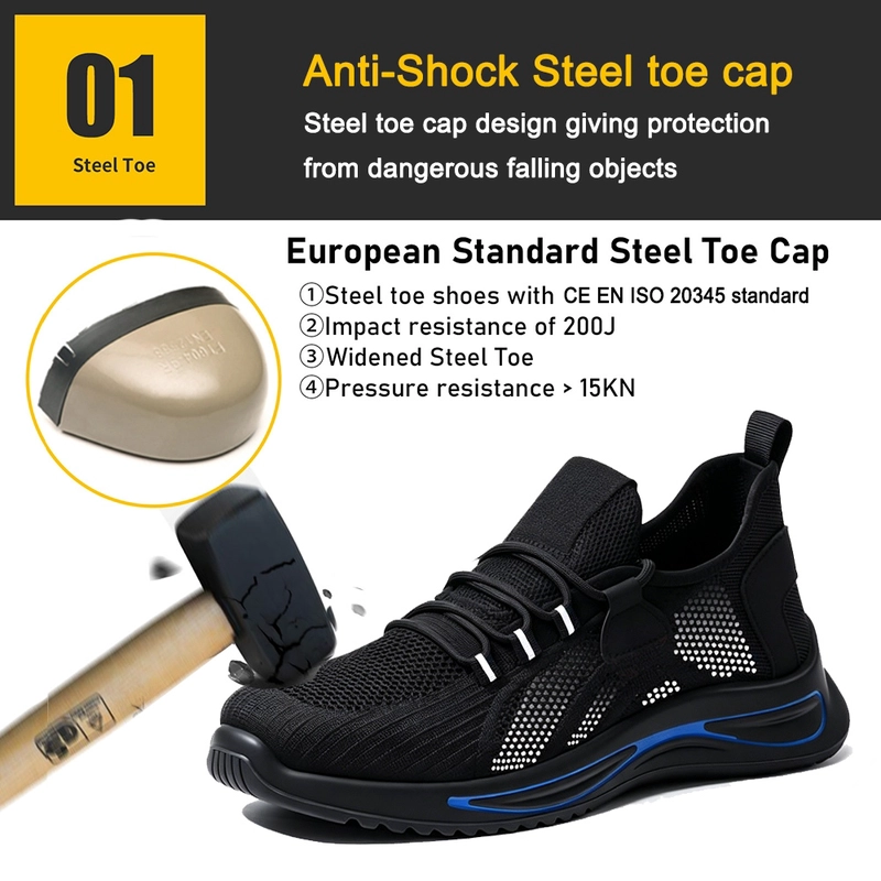 China TM3489 Men's Fashion Sneakers Safety Shoes Steel Toe Anti-puncture Non-slip PU Sole manufacturer