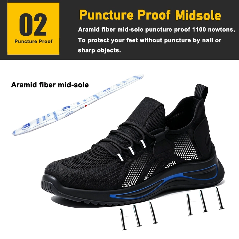 China TM3489 Men's Fashion Sneakers Safety Shoes Steel Toe Anti-puncture Non-slip PU Sole manufacturer