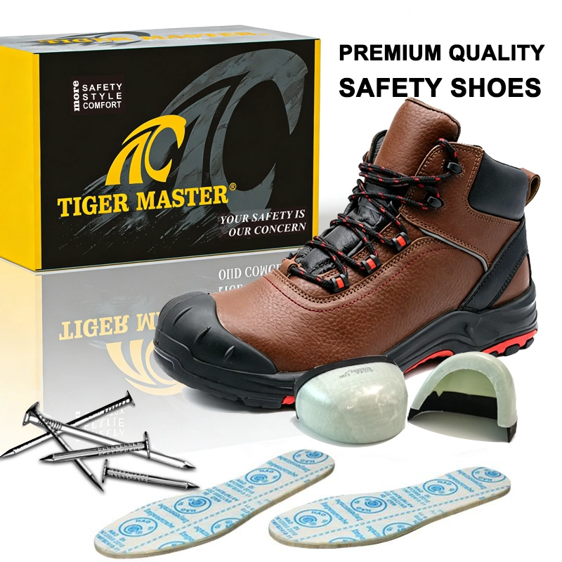 porcelana TM3519 Botas de seguridad para la industria del gas y petróleo de cuero antipinchazos con punta de fibra de vidrio de alta calidad fabricante