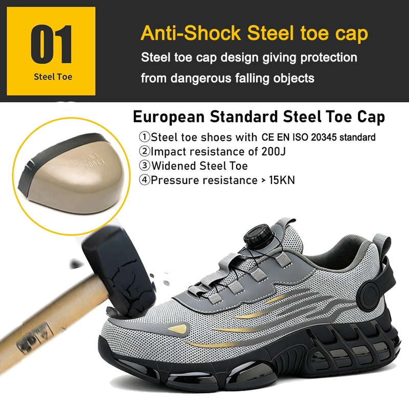 China TM3521 Slimme gesp antislip stalen neus Anti-lek Warehouse Fashion sportveiligheidsschoenen fabrikant