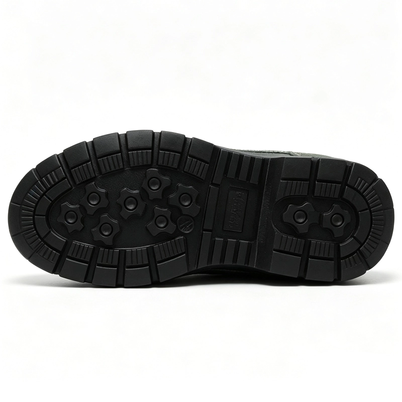 China TM3522 Anti-slip Rubber Sole Steel Toe Men's Green Suede Construction Work Shoes manufacturer
