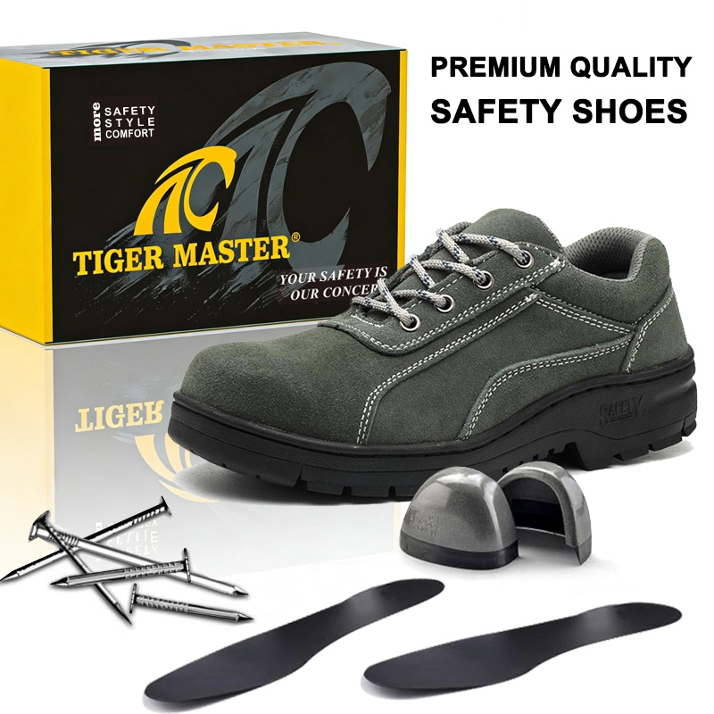 China TM3522 Anti-slip Rubber Sole Steel Toe Men's Green Suede Construction Work Shoes manufacturer
