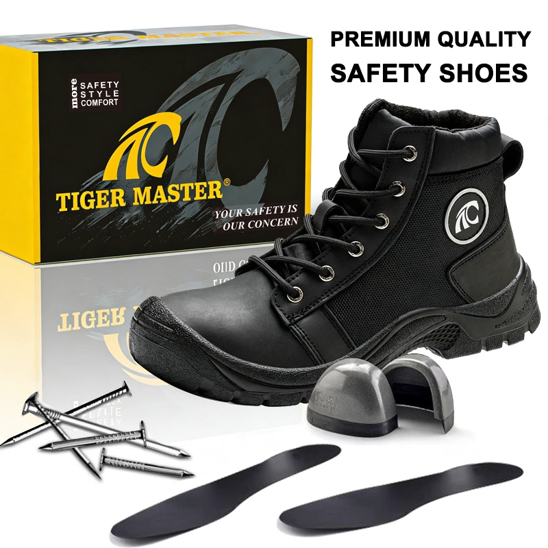 China TM3343-2 Anti-slip Black Nubuck Leather Steel Toe Puncture-proof Safety Footwear manufacturer