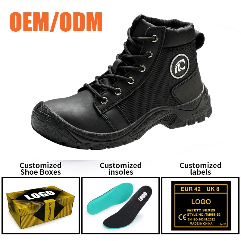 China TM3343-2 Anti-slip Black Nubuck Leather Steel Toe Puncture-proof Safety Footwear manufacturer