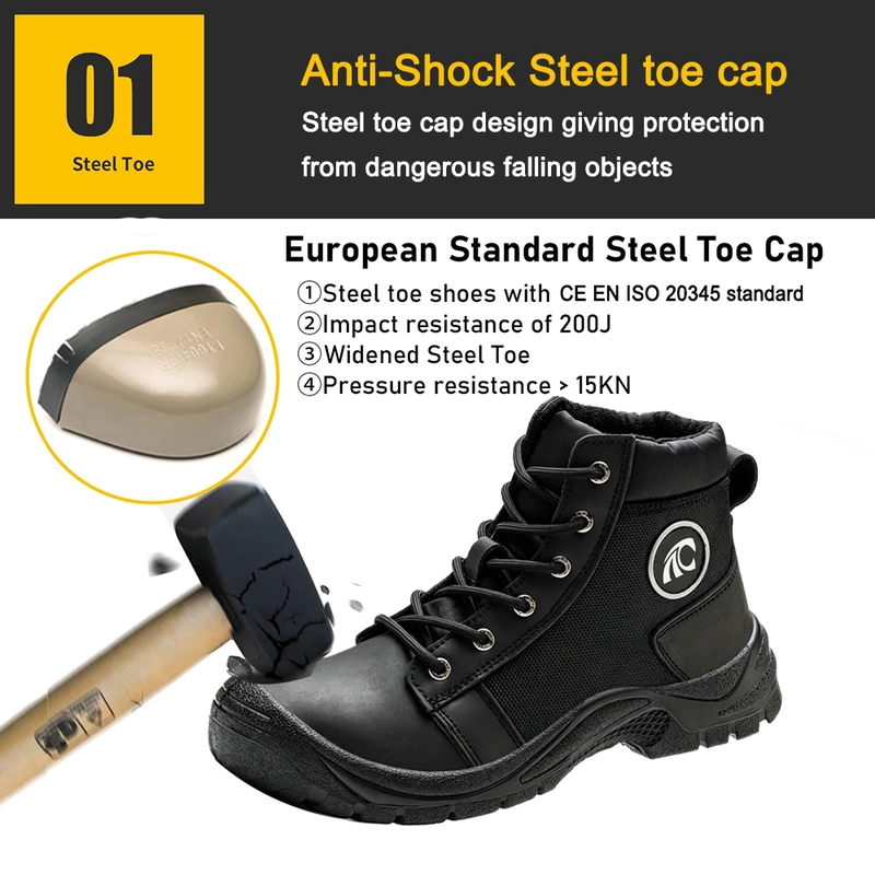 China TM3343-2 Anti-slip Black Nubuck Leather Steel Toe Puncture-proof Safety Footwear manufacturer