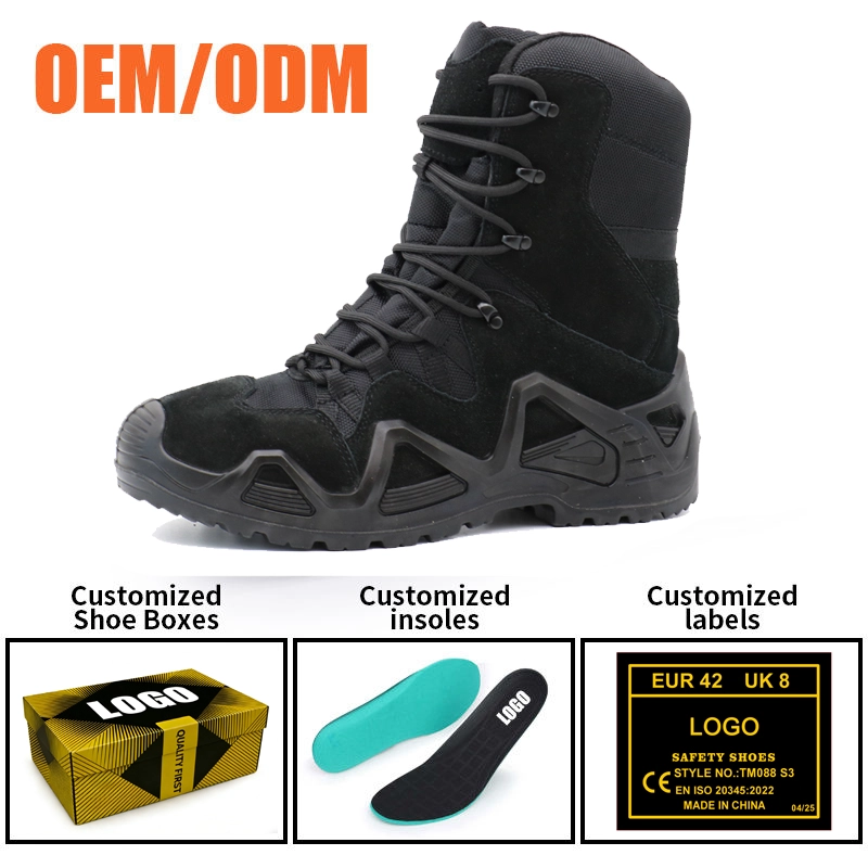 China TM1903H Non-slip Rubber Sole Suede Leather Mountain Hiking Trekking Tactical Boots manufacturer