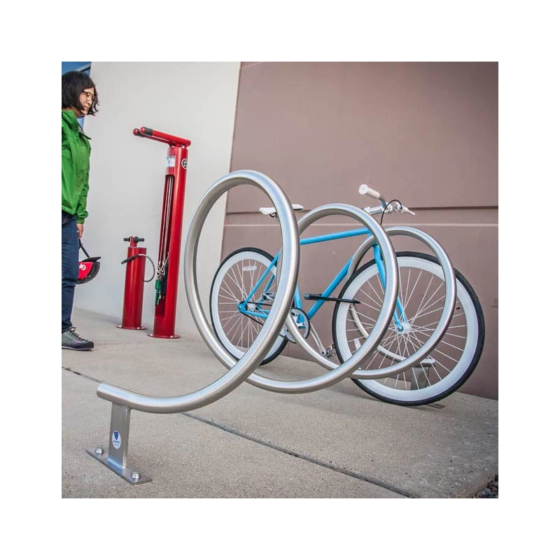 Chine 2021 Nouveau rack à vélo de tube en acier inoxydable en forme de gyroidal commercial fabricant