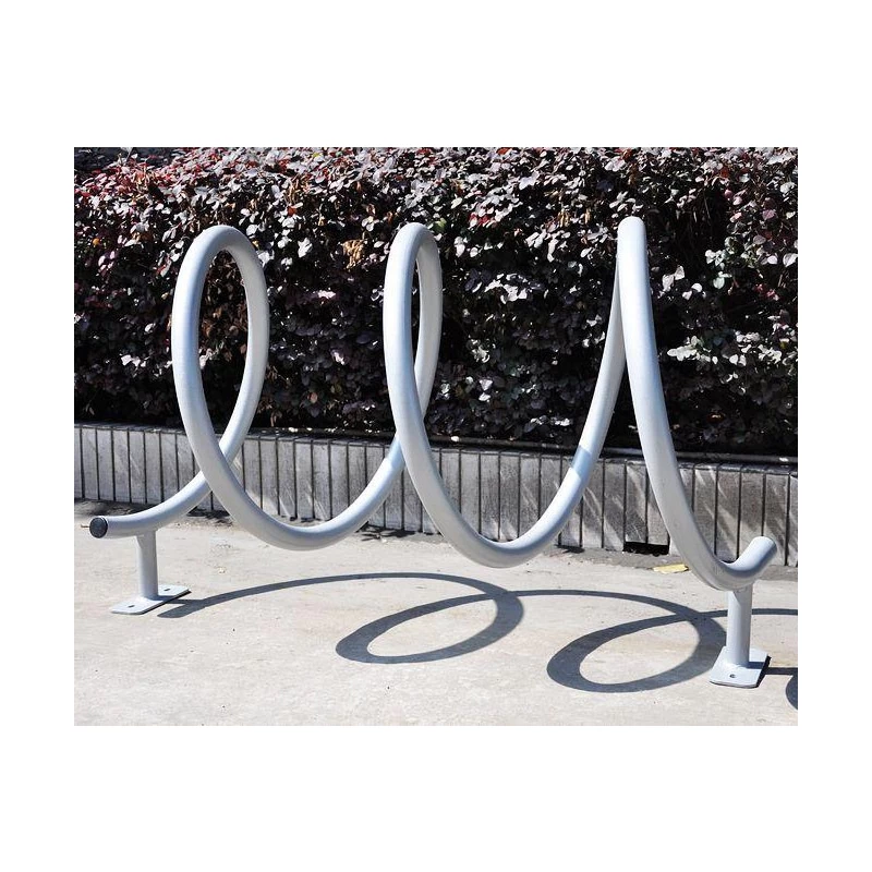 China 2021 New Commercial Gyroidal Shaped Stainless Steel Tube Bike Rack manufacturer
