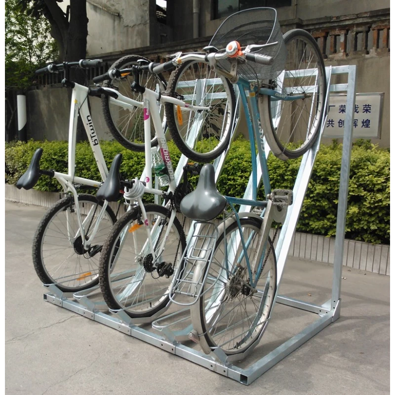 China China Semi Vertical Bicycle Parking Storage Rack manufacturer