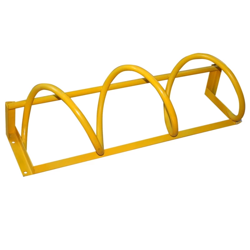 China Commercial Durable 3 Spaces Floor Mounted Bike Locking Rack manufacturer