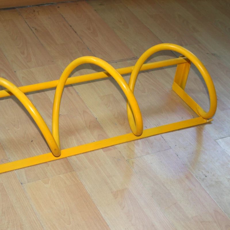 China Commercial Durable 3 Spaces Floor Mounted Bike Locking Rack manufacturer
