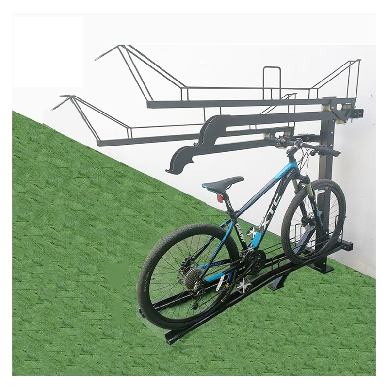 China Creative Outdoor Aluminium Two Tier Bike Rack Floor Stand for All Bicycle Parking manufacturer