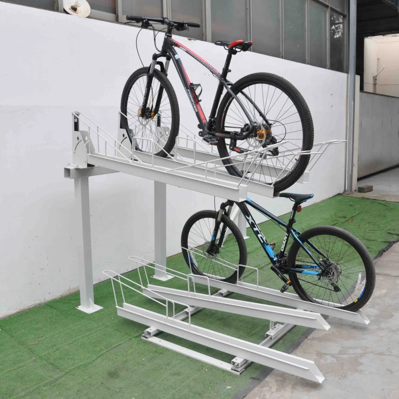 China Floor Double Decker Bike Stand Rack Steel 6 Bikes Bike+Parking+Rack manufacturer