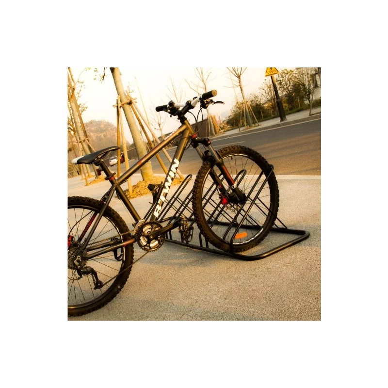 中国 地板安装6个节省空间碳钢自行车停车架 制造商