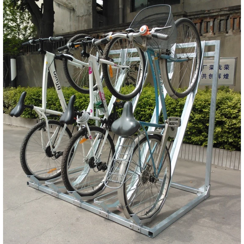 China Floor Mounted Bike Lock Rack Vertical Storage Parking Stand manufacturer
