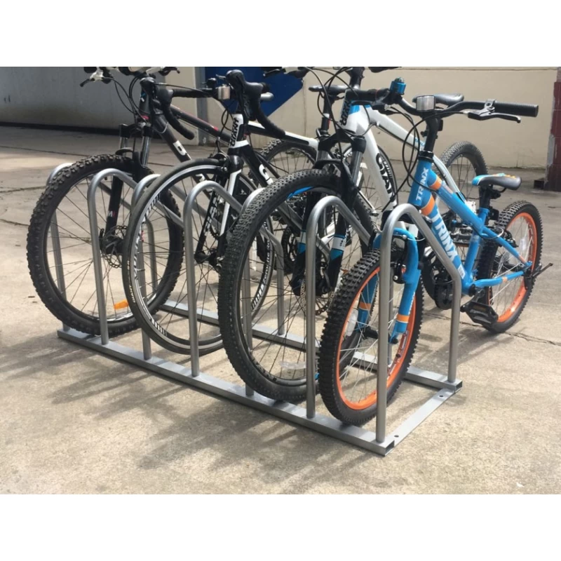 China Floor Mounted Fat Tire Mountain Bike Export Three Stacked Tire Bike Rack Metal Stand 4 Bikes manufacturer