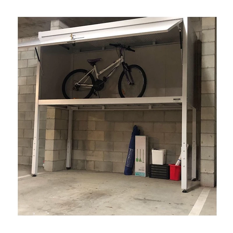 China Armário de armazenamento de metal Gabinete de armazenamento ao ar livre lança para bicicleta com racks fabricante