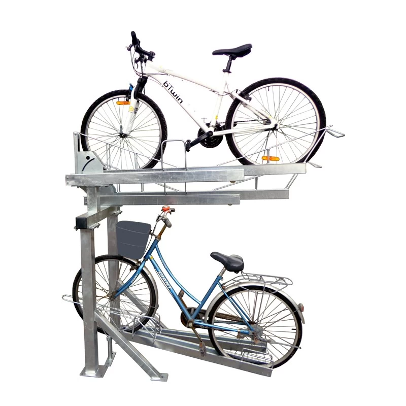 China Garagen-Doppelstock-Fahrradträger 4 Fahrradständer L-Form-Herstellung Hersteller