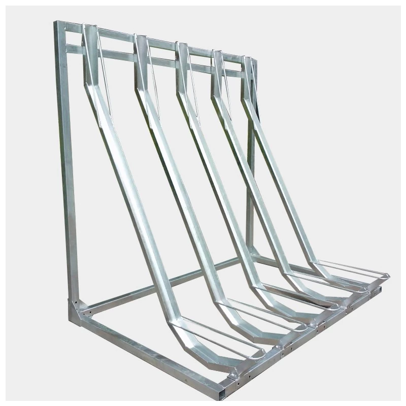China Hot Dipped Galvanized Semi Vertical Bike Rack for Parking 4 Bikes manufacturer