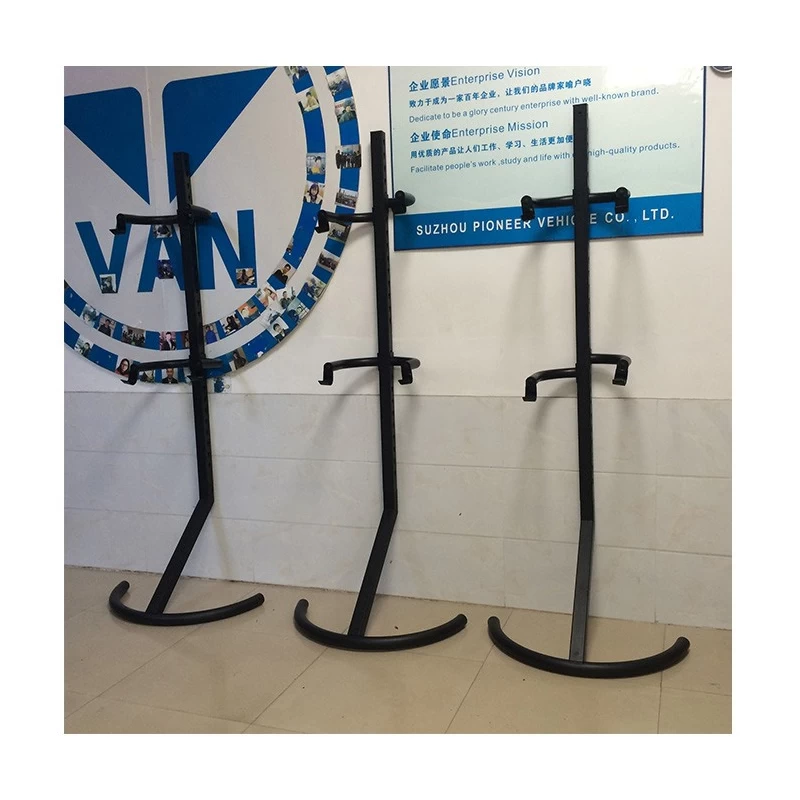 China Indoor Steel Two Portable Gravity Bicycle Repair Stand Holder Rack Bike Pole Hanger manufacturer