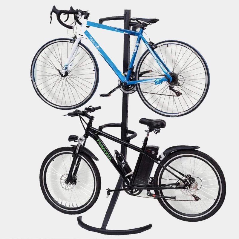 China Indoor Steel Two Portable Gravity Bicycle Repair Stand Holder Rack Bike Pole Hanger manufacturer