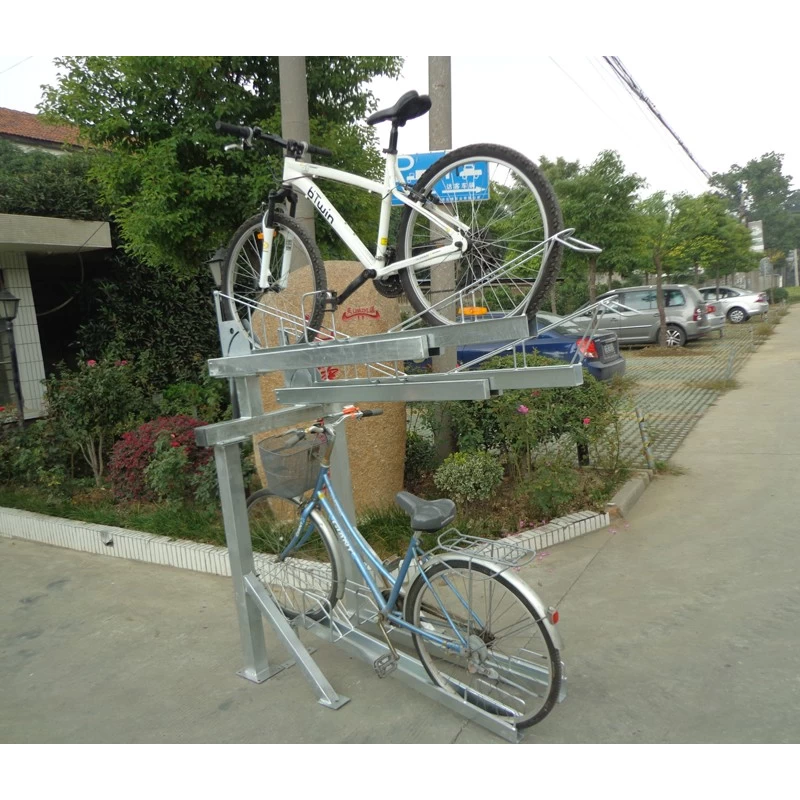China New Type Galvanized Carbon Steel Combination Double Layers 4 Bike Racks manufacturer