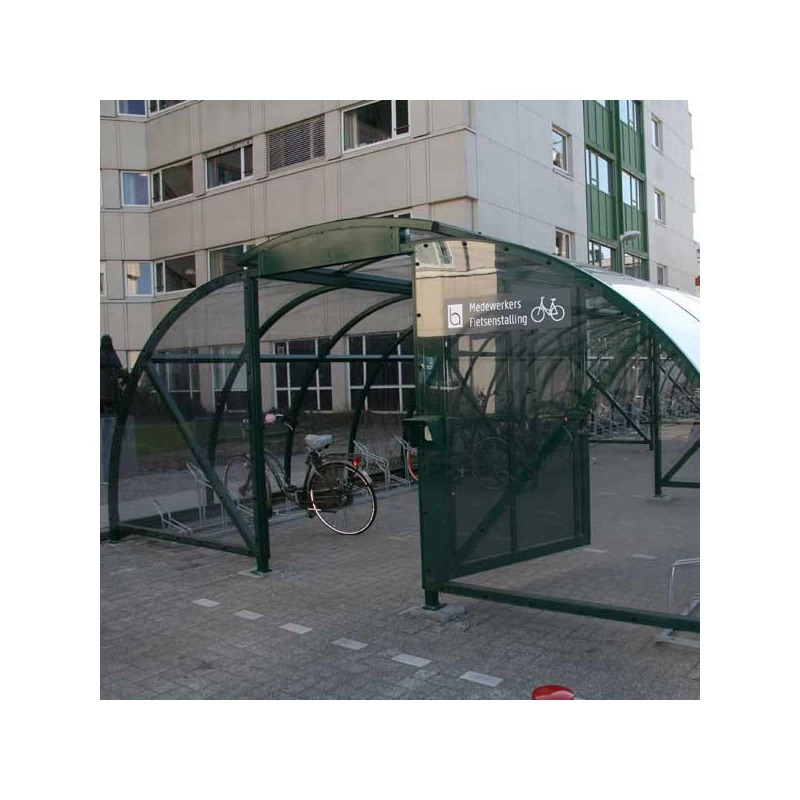 China Outdoor Public Bicycle Bike Parking Racks Outdoor Urben Cycle Shelter Carport with Shelter Furniture manufacturer