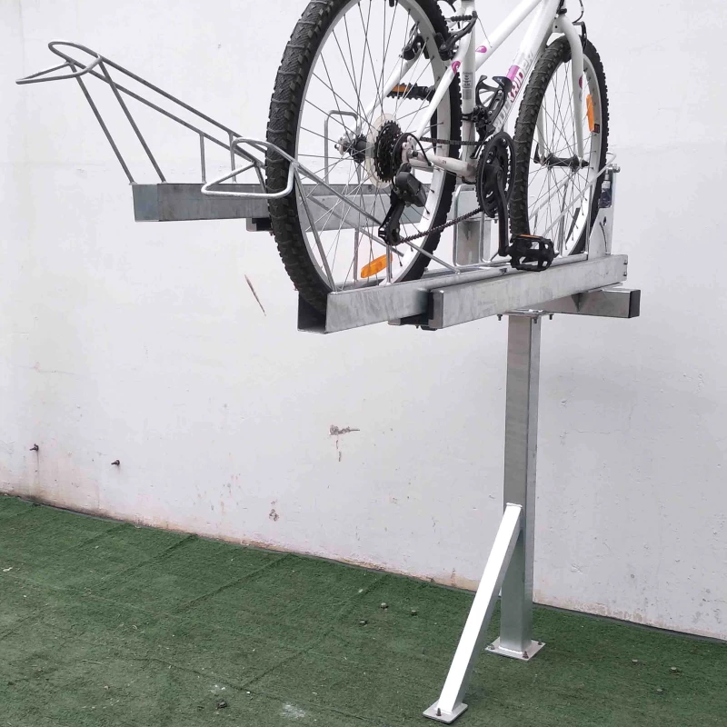 China Powder Coated Double Decker Bike Rack for Parking Bikes manufacturer