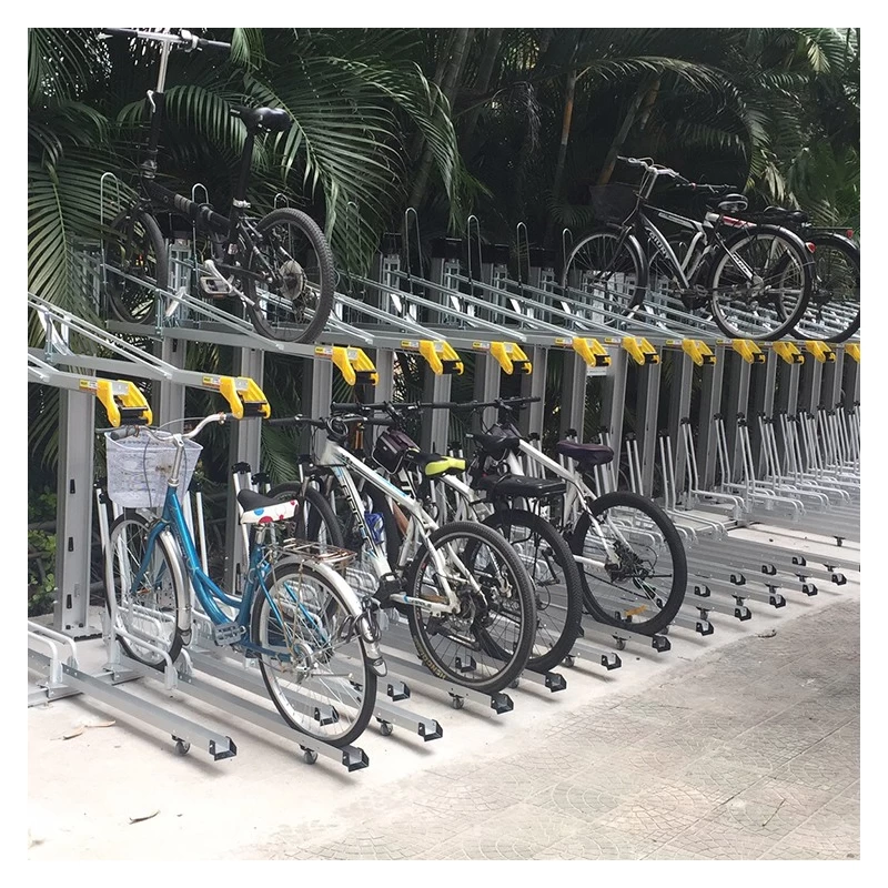 China Two Tie Parking Bicycle Floor Vertical Automatic Parking Bicicle Bike Rack manufacturer