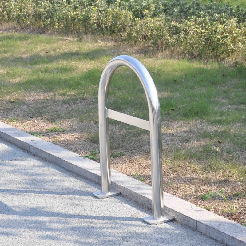 China 2021 Single Hoop Stand up Outdoor Stainless Steel Inverted U Bike Rack manufacturer